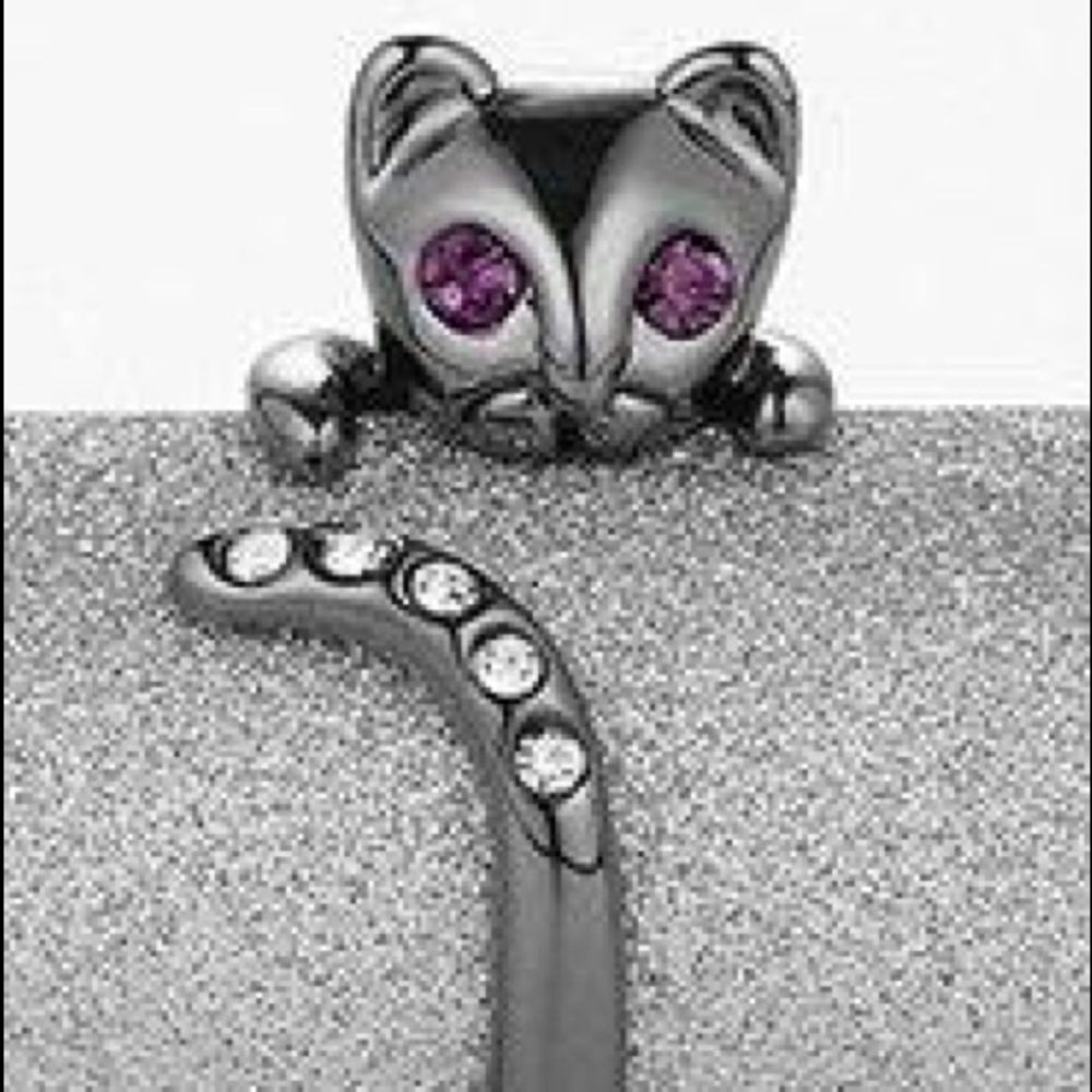 Amethyst crystal cat 🐈 ring resizable